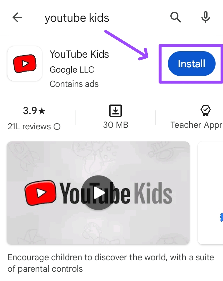 Install YouTube kids on Android to watch on Roku 