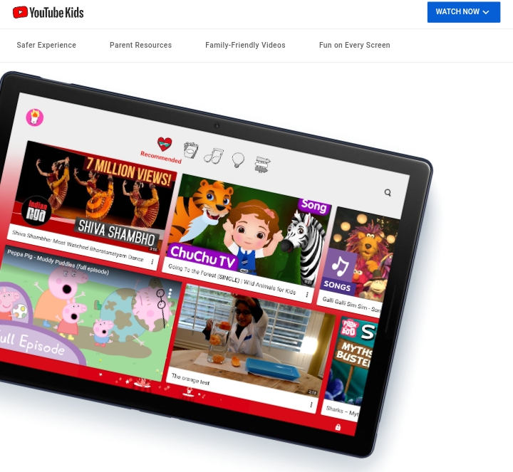Official website of YouTube kids on pc or laptop
