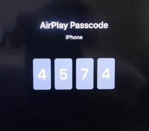 Enter Airplay passcode to iOS or iPhone showing on Roku tv 