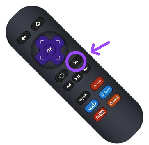 Press Asterisk button on Roku remote to get rid of Roku for warner media charge 
