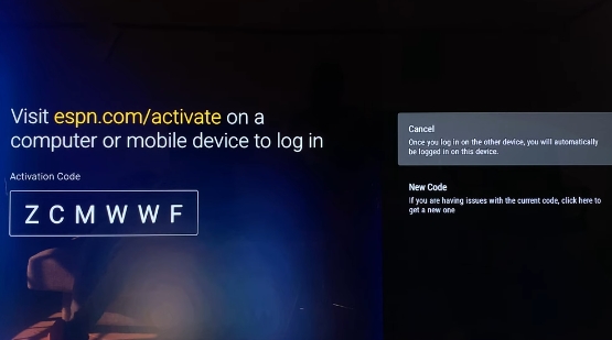 activation code for espn with TV provider 