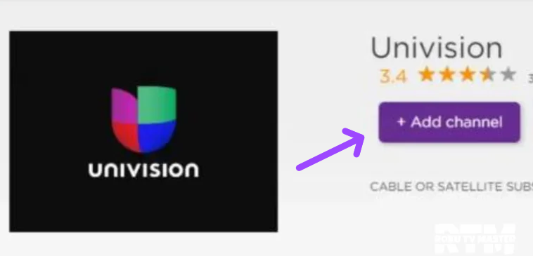 add Univision channel on Roku device