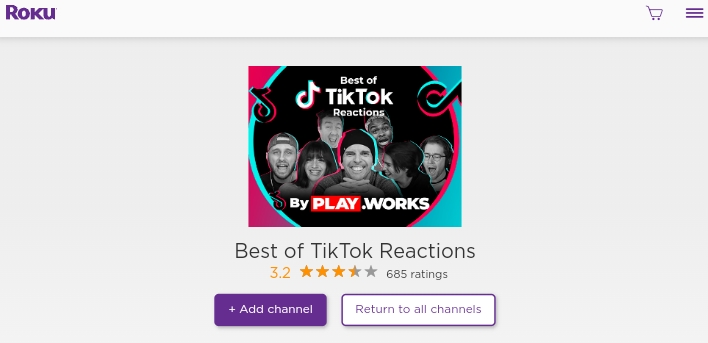 best of tiktok reactions on Roku channel store