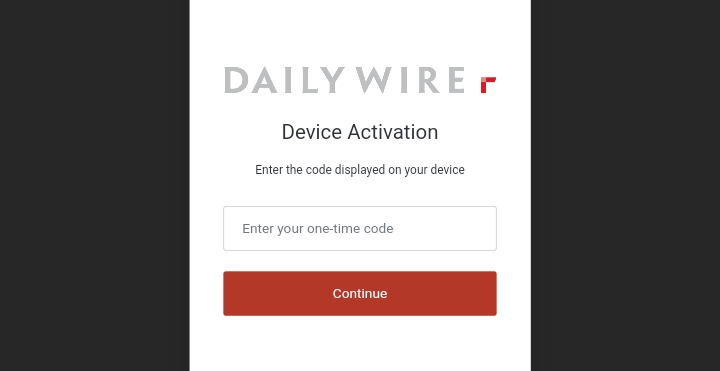 enter activation code to activate daily wire app on roku 