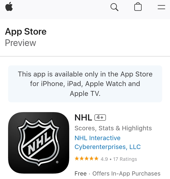 install nhl on iOS iPhone iPad device 