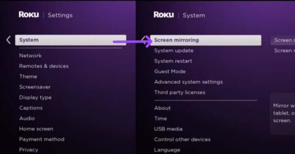 screen mirroring on Roku to get Redbox channel