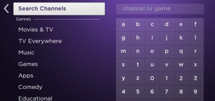 search Cinemax channel on Roku tv 