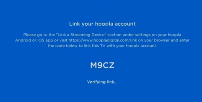 link your hoopla account to Roku TV using the activation code 
