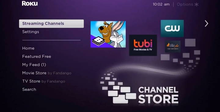 streaming channel option on Roku to install Crave TV 