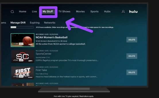 watch recorded shows and episodes on Hulu  to use Roku DVR or cloud DVR 