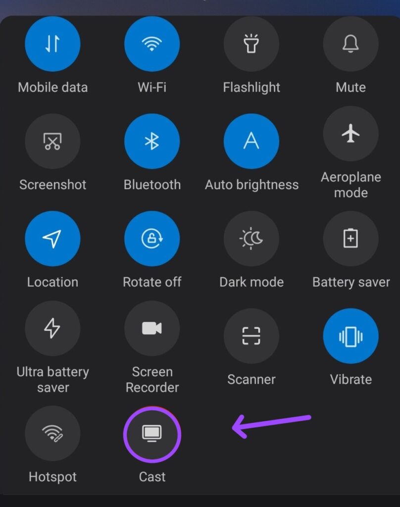 Cast icon on Android to watch Blink Camera on Roku TV 