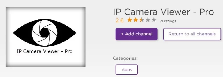 install IP Camera Viewer app on Roku to get blink camera footages 