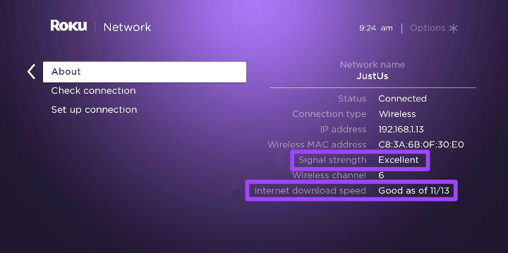 check internet to fix photo streams not working on Roku TV 