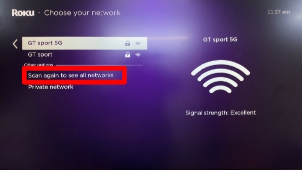 Change WiFi network to fix Global TV App not working on Roku tv 