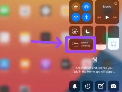 select screen mirroring icon on Mac device 