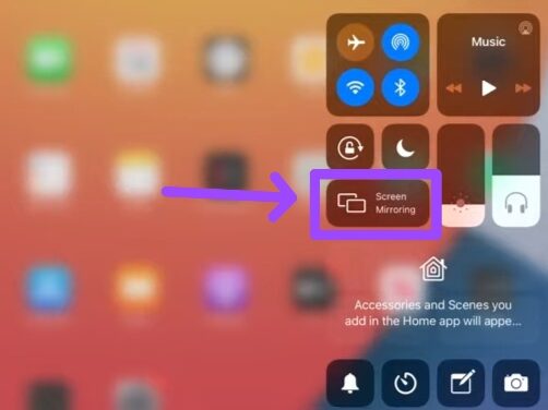 select screen mirroring option on Mac device 